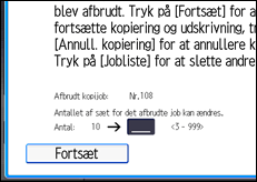 Illustration af skærmbilledet på betjeningspanelet