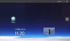 Illustration af skærmbilledet på betjeningspanelet