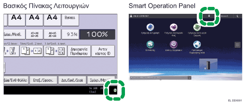 Εικόνα οθόνης πίνακα χειρισμού