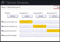 Εικόνα οθόνης πίνακα χειρισμού