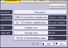 A kezelőpanel ismertetése