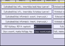 A kezelőpanel ismertetése