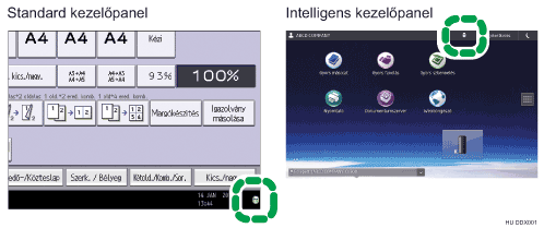 A kezelőpanel ismertetése