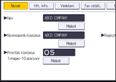 A kezelőpanel ismertetése