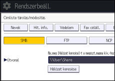 A kezelőpanel ismertetése