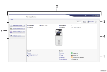 Illustrasjon av nettleserskjermbilde med nummerert bildetekst