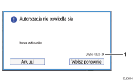 Ilustracja ekranu panela oznaczona numerowanymi odsyłaczami
