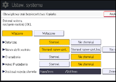 Ilustracja ekranu panela operacyjnego