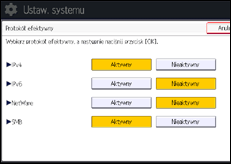 Ilustracja ekranu panela operacyjnego