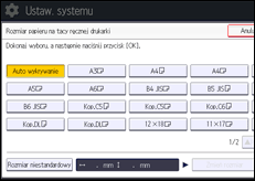 Ilustracja ekranu panela operacyjnego