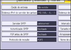 Ilustração do ecrã do painel de operação