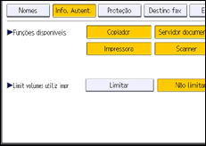 Ilustração do ecrã do painel de operação