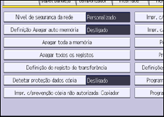 Ilustração do ecrã do painel de operação