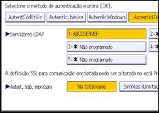 Ilustração do ecrã do painel de operação