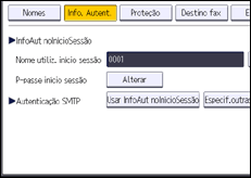 Ilustração do ecrã do painel de operação