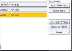 Ilustração do ecrã do painel de operação