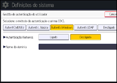 Ilustração do ecrã do painel de operação