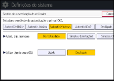 Ilustração do ecrã do painel de operação