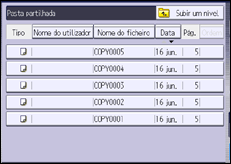 Ilustração do ecrã do painel de operação