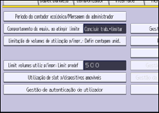 Ilustração do ecrã do painel de operação