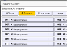 Ilustração do ecrã do painel de operação