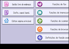 Ilustração do ecrã do painel de operação