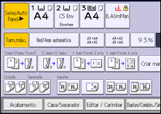 Ilustração do ecrã do painel de operação