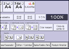 Ilustração do ecrã do painel de operação