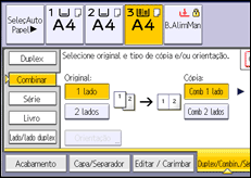 Ilustração do ecrã do painel de operação