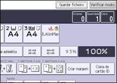 Ilustração do ecrã do painel de operação