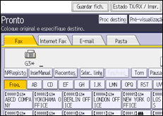 Ilustração do ecrã do painel de operação
