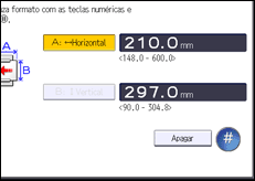 Ilustração do ecrã do painel de operação