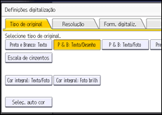 Ilustração do ecrã do painel de operação