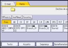 Ilustração do ecrã do painel de operação