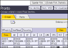 Ilustração do ecrã do painel de operação