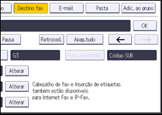 Ilustração do ecrã do painel de operação