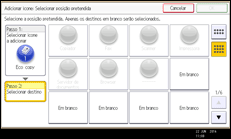 Ilustração do ecrã do painel de operação