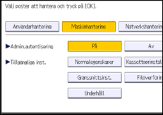 Bild av användarpanelens skärm