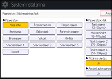 Bild av användarpanelens skärm