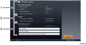 Illustration d'écran numérotée avec le texte associé à l'illustration