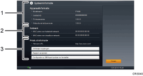 Afbeelding van het scherm met genummerde onderdelen