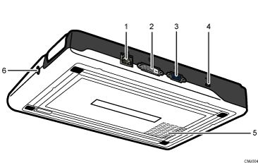 The machine's rear and bottom view illustration numbered callout illustration