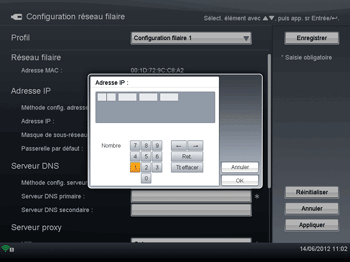 Illustration de l'écran