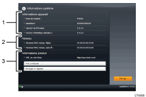 Illustration d'écran numérotée avec le texte associé à l'illustration