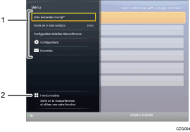 Illustration d'écran numérotée avec le texte associé à l'illustration