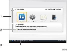 Illustration d'écran numérotée avec le texte associé à l'illustration