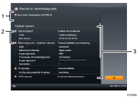 Bild av skärm (numrerade detaljer)