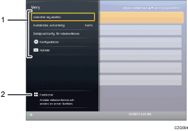 Bild av skärm (numrerade detaljer)