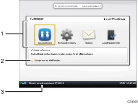 Bild av skärm (numrerade detaljer)