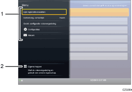 Afbeelding van het scherm met genummerde onderdelen